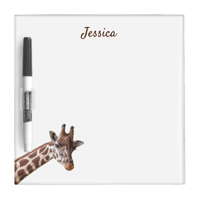 Giraffe Animal Personalized Name  Dry Erase Board (Front)