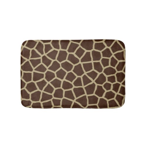 Giraffe Animal Print Brown Bathroom Mat