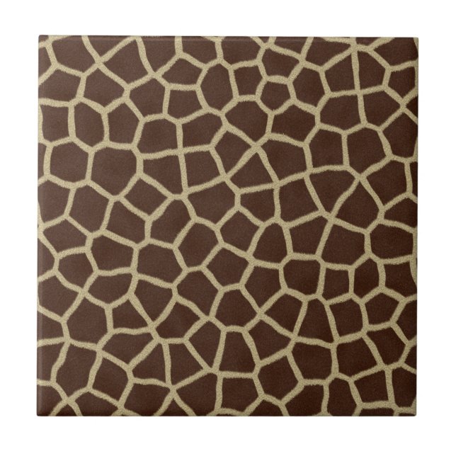 Giraffe Animal Print Ceramic Tile (Front)