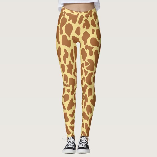 Giraffe Animal Print Leggings (Front)