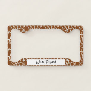 Giraffe Animal Print License Plate Frame
