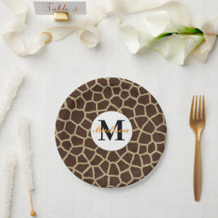 Giraffe Animal Print Paper Plates