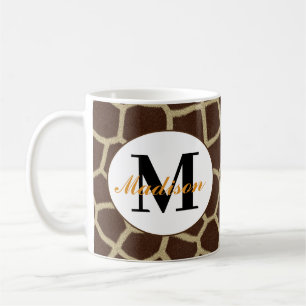 Giraffe Animal Print Personalized Coffee Mug Cup
