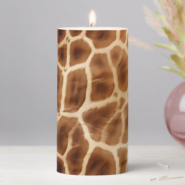 Giraffe Animal Print Pillar Candle (In Situ)