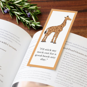 Giraffe Animal Pun Funny Book Lover Reader Quote Bookmarks