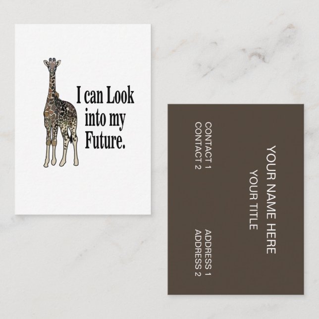 Giraffe Animal Safari Funny Business Card (Front/Back)