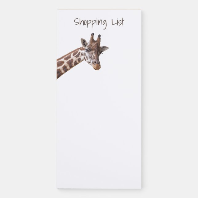 Giraffe Animal Shopping List Magnetic Notepad (Front)
