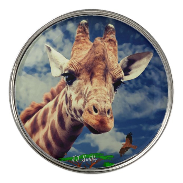  Giraffe Animal Vacation Trip Golf Ball Marker (Front)