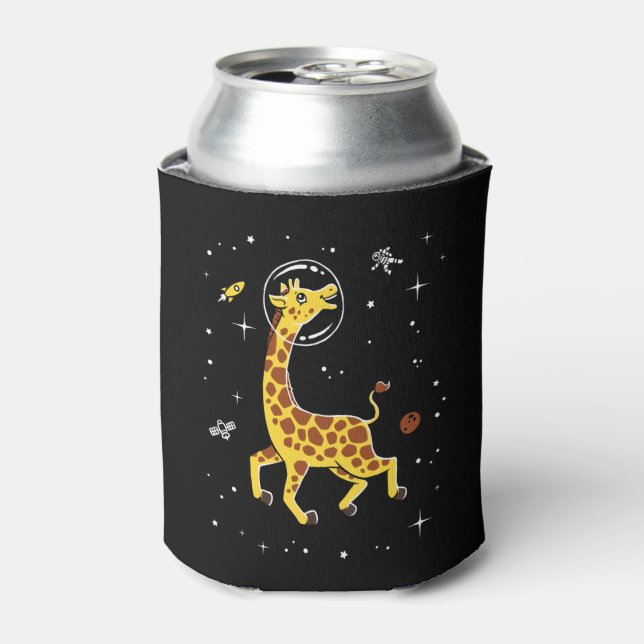 Giraffe Animals In Space Can Cooler (Can Front)