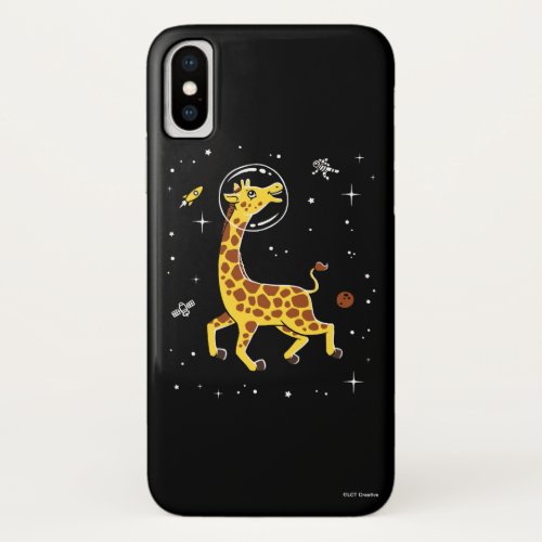 Giraffe Animals In Space iPhone X Case