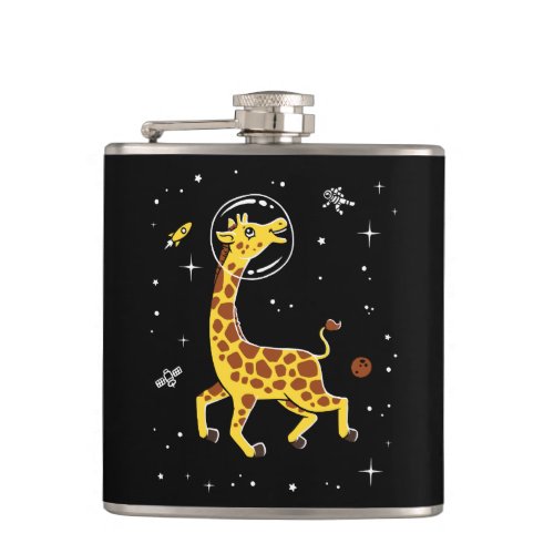Giraffe Animals In Space Flask