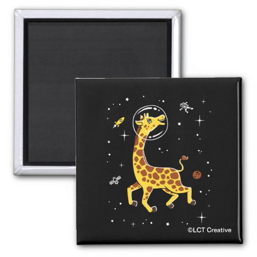 Giraffe Animals In Space Magnet