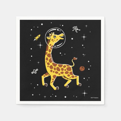 Giraffe Animals In Space Napkins