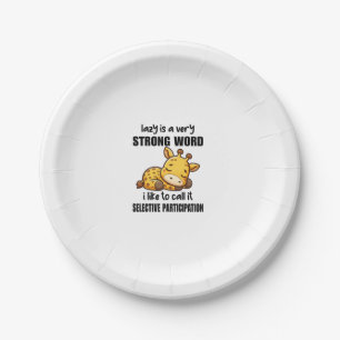 Giraffe Animals - Lazy Is A Very Strong Word Paper Plates