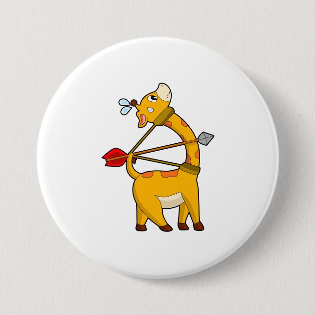 Giraffe Archer Arrow Bow Button (Front)