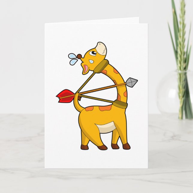 Giraffe Archer Arrow Bow Card (Front)