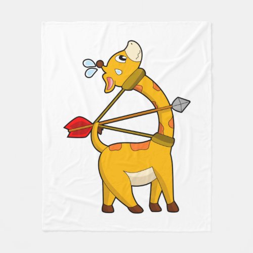 Giraffe Archer Arrow Bow Fleece Blanket