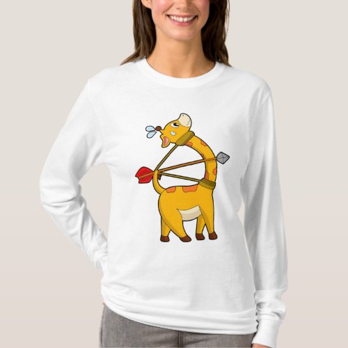 Giraffe Archer Arrow Bow T_Shirt