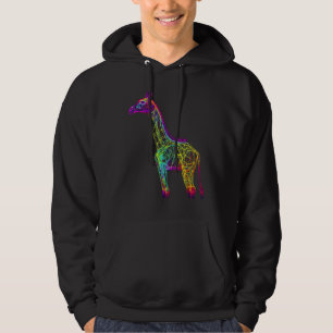 Giraffe Artwork  Animal Colourful Giraffe Hoodie