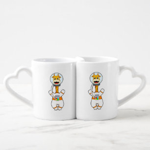Giraffe as Astronaut in Costume Coffee Mug Set