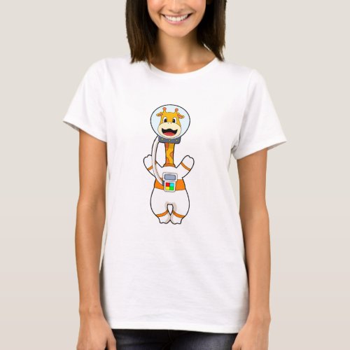 Giraffe as Astronaut in Costume T_Shirt