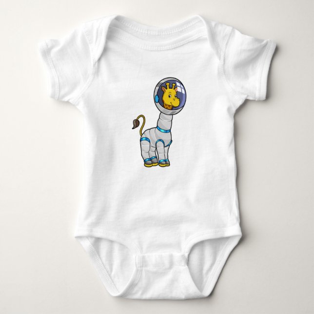 Giraffe as Astronaut in Glass sphere Baby Bodysuit (Front)