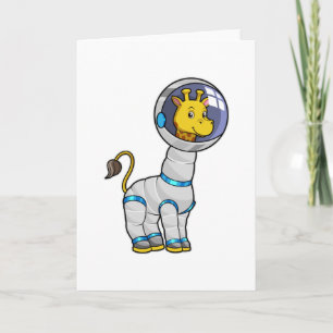 Giraffe as Astronaut in Glass sphere Card