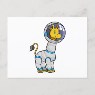 Giraffe as Astronaut in Glass sphere Postcard