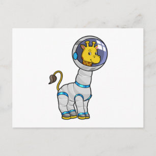 Giraffe as Astronaut in Glass sphere Postcard