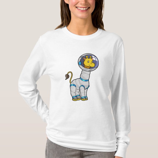 Giraffe as Astronaut in Glass sphere T-Shirt (Front)
