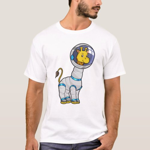 Giraffe as Astronaut in Glass sphere T_Shirt