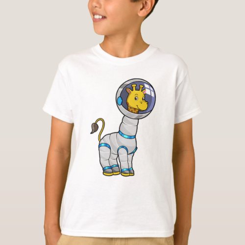 Giraffe as Astronaut in Glass sphere T_Shirt