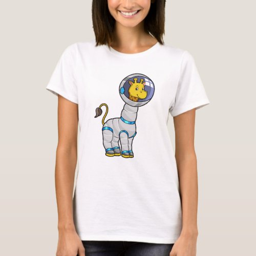 Giraffe as Astronaut in Glass sphere T_Shirt