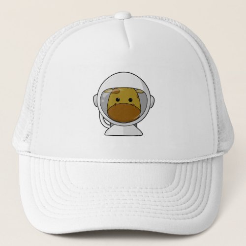 Giraffe as Astronaut with Helmet Trucker Hat