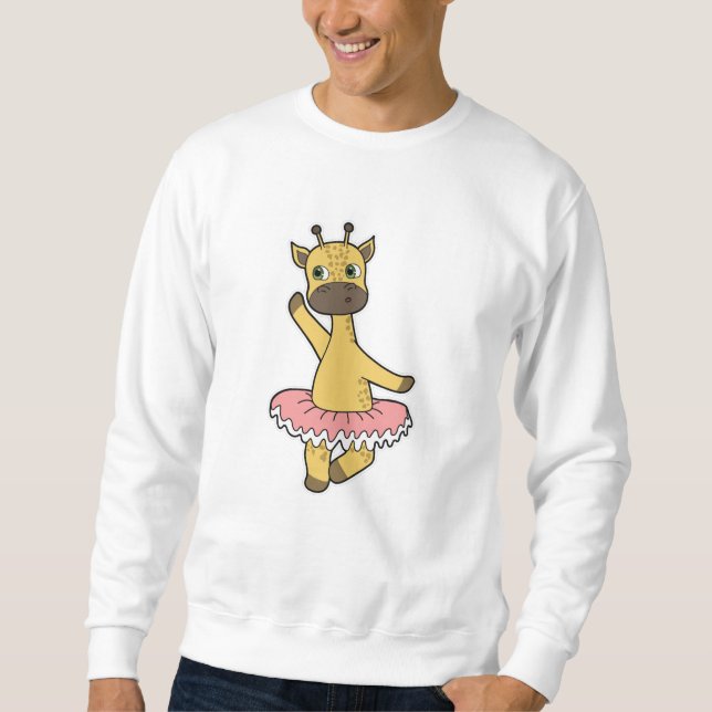 Giraffe as Ballerina at Ballet with Skirt Sweatshirt (Front)