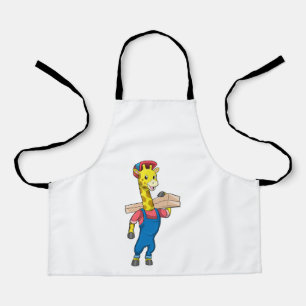 Giraffe as Carpenter with Wood Apron