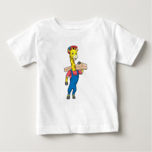 Giraffe as Carpenter with Wood Baby T-Shirt
