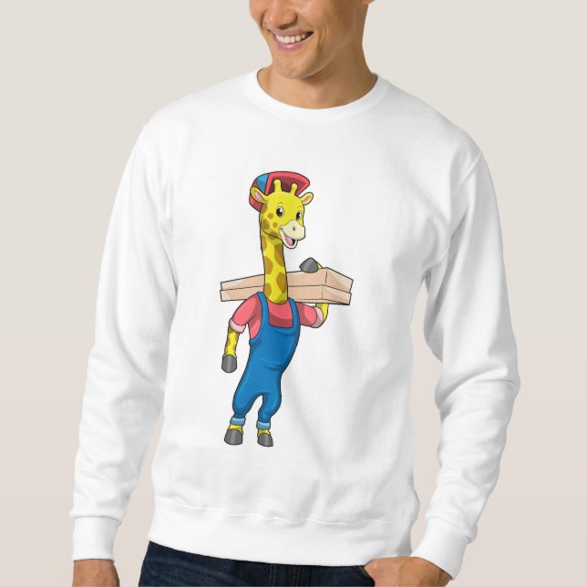 Giraffe as Carpenter with Wood Sweatshirt (Front)
