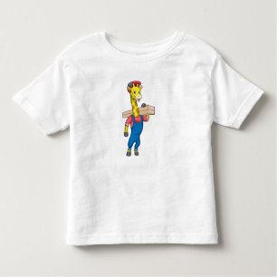 Giraffe as Carpenter with Wood Toddler T-shirt