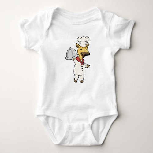 Giraffe as Chef with Cooking apron  Platter Baby Bodysuit