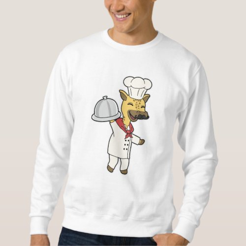 Giraffe as Chef with Cooking apron  Platter Sweatshirt