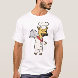 Giraffe as Chef with Cooking apron & Platter T-Shirt