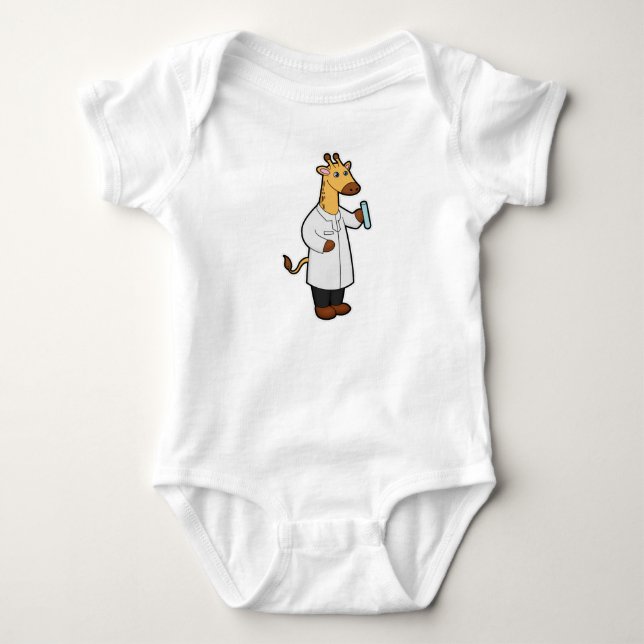 Giraffe as Doctor with Test tube Baby Bodysuit (Front)