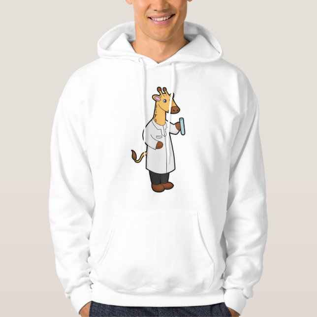 Giraffe as Doctor with Test tube Hoodie (Front)