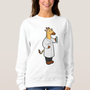 Giraffe as Doctor with Test tube Sweatshirt