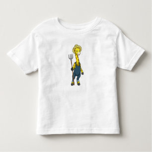 Giraffe as Farmer with Pitchfork Toddler T-shirt