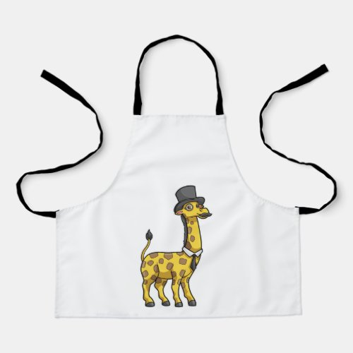 Giraffe as Gentleman with Hat Tie and Mustache Apron