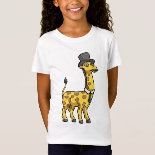 Giraffe as Gentleman with Hat Tie and Mustache T_Shirt