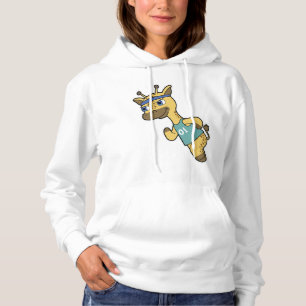 Giraffe as Jogger at Running with Headband Hoodie