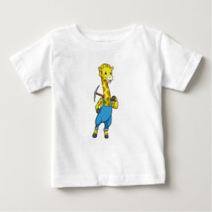 Giraffe as Miner with Pickaxe Baby T-Shirt